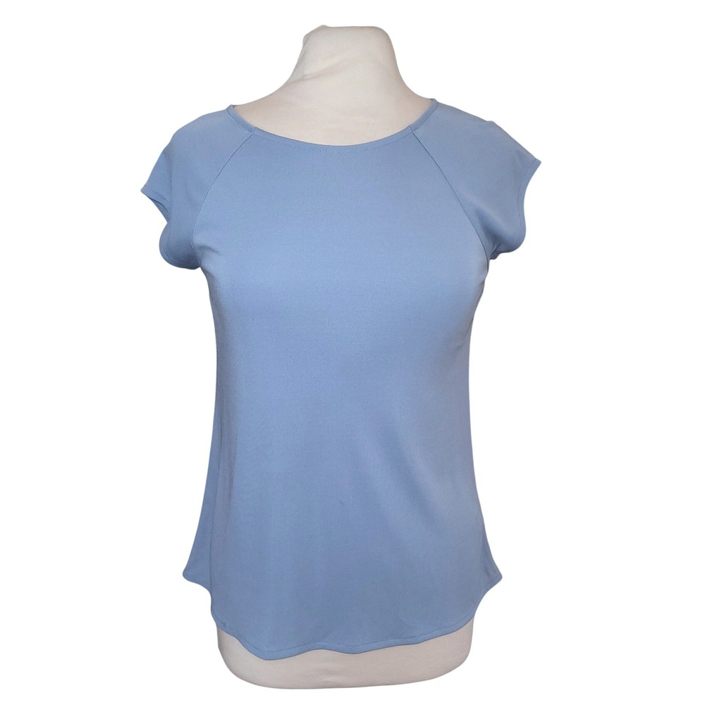 Lauren Ralph Lauren Sky Blue Minimalist Stretch Performance Preppy Career Top S